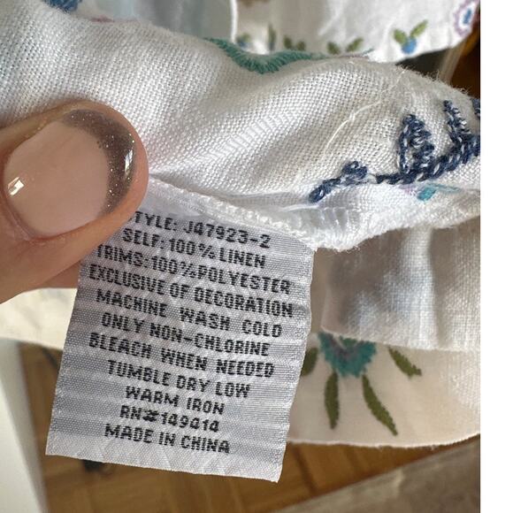 Johnny Was Oriel Cropped Linen Multi-Colored Floral Embroidered Kimono, XS, EUC - Picture 5 of 6